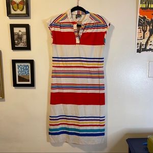 Vintage 80s rainbow striped dress